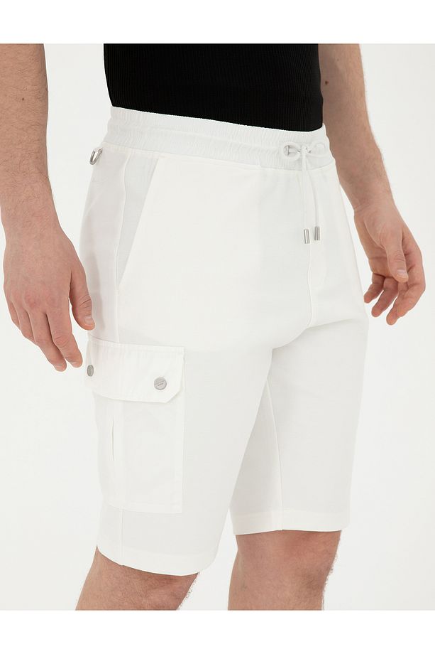 Ekru Regular Fit Örme Şort 50288263-VR019 - 5