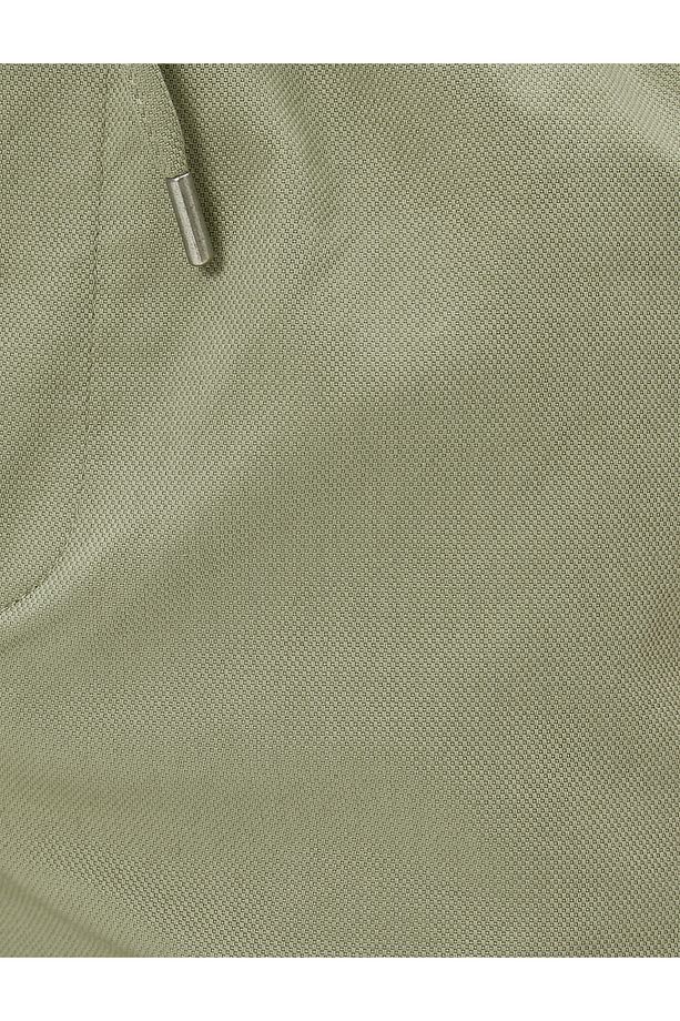 Basic Dokuma Şort Katlı Paça Beli Bağcıklı Cepli - 6