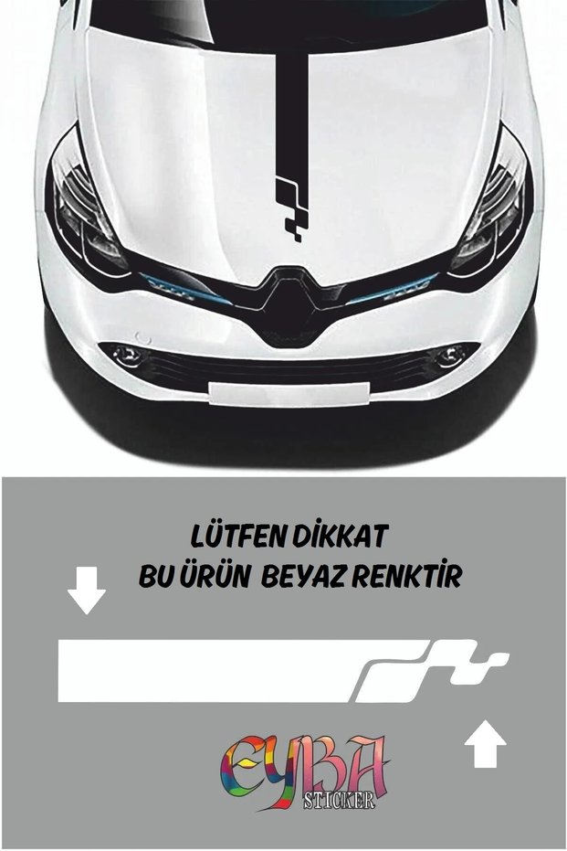 Renault Clio Rs Hood Stripe Sticker - Auto Sticker - Car Sticker - 60x14cm