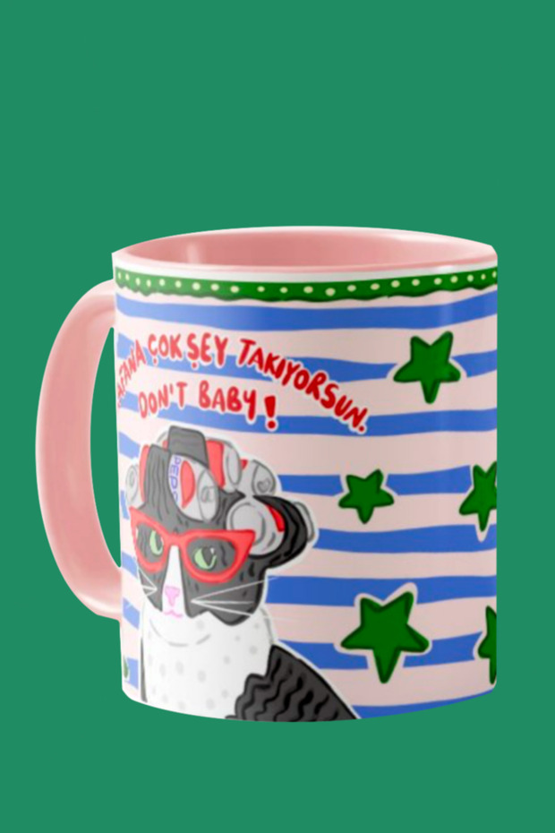 "Don'T Baby" Mug from the Hello Melody Mug Series - Original Design Digital Print 9.5X8 cm
