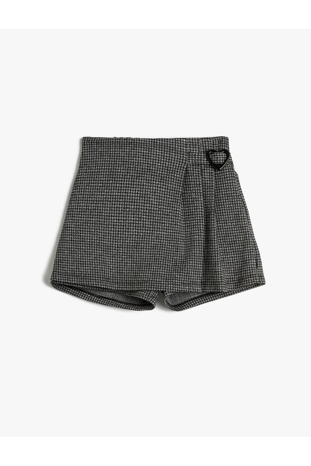 Pleated Skirt with Buckle Detail and Elastic Waist
