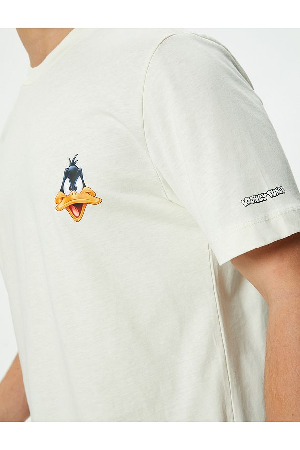 Daffy Duck Tişört Lisanslı Kısa Kollu Bisiklet Yaka Pamuklu - 6