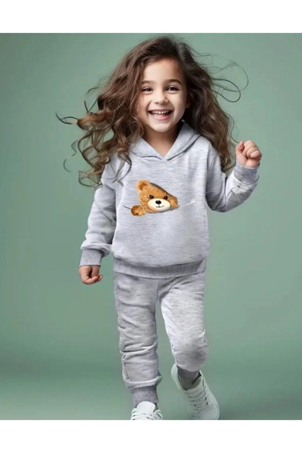 Girl's Suit Hooded Bottom Top 2-Piece? Team Printed