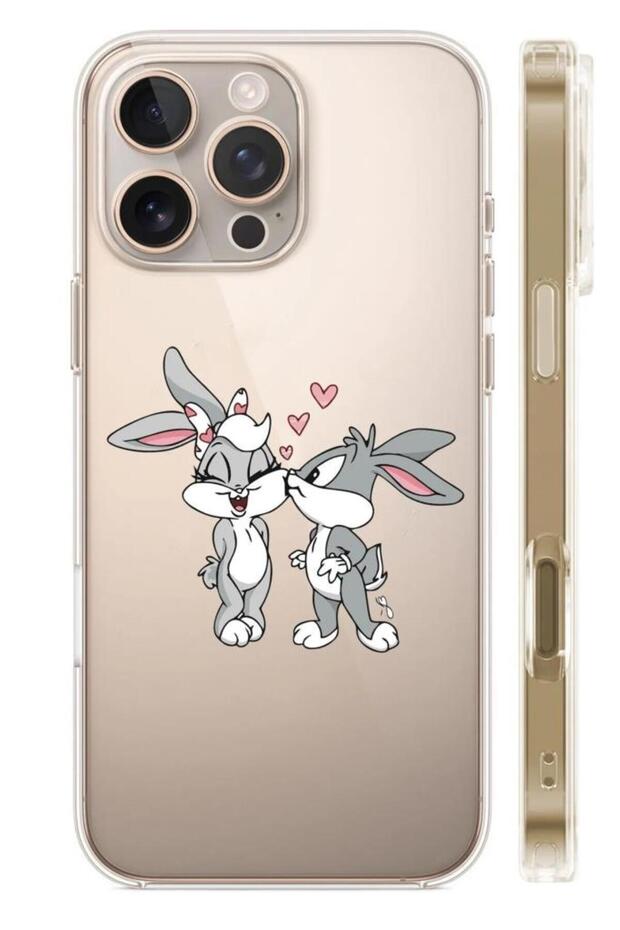 Patterned transparent silicone case compatible with iphone 16 pro max - 1