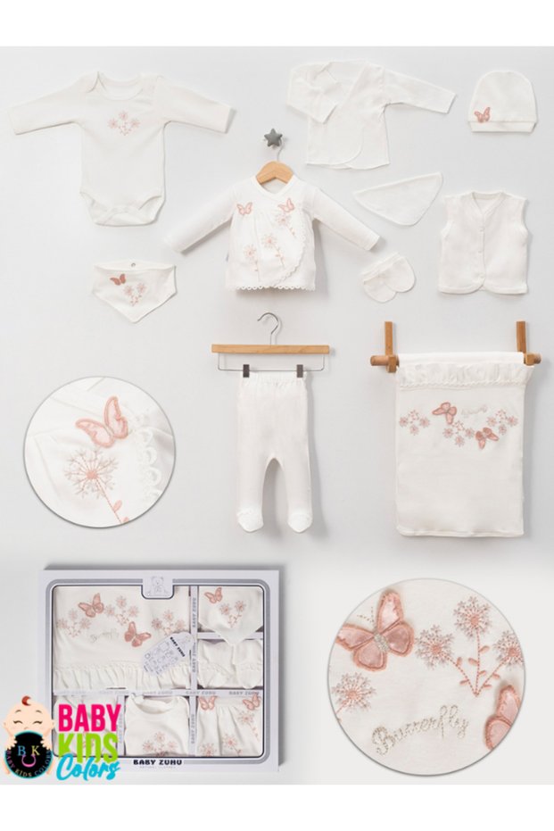 Luxury Butterfly Newborn Hospital Discharge 10-Piece Bodysuit Set (Boxed)