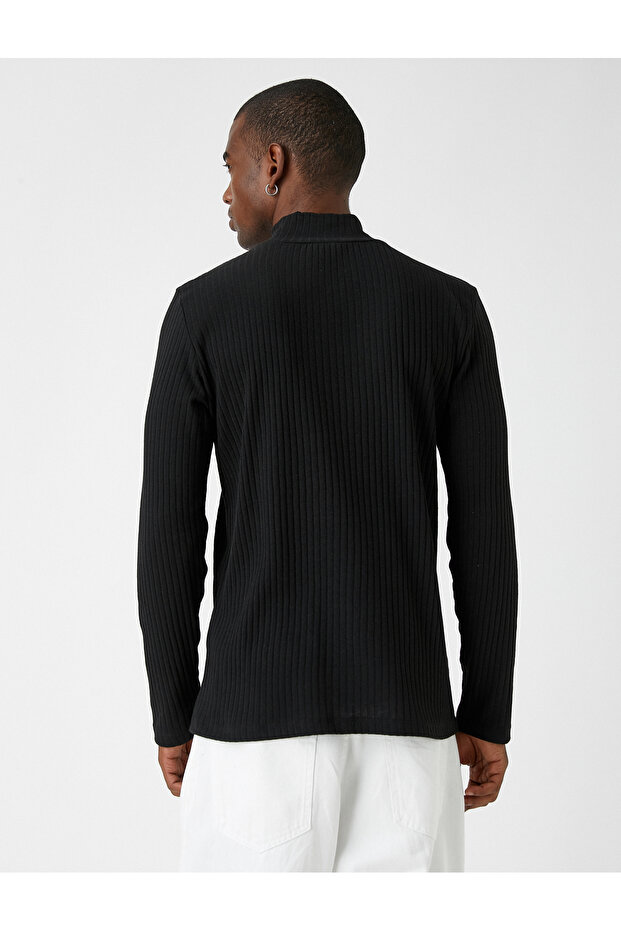High Collar Basic Sweater - 4