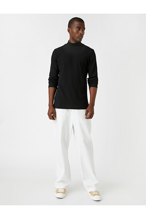 High Collar Basic Sweater - 2