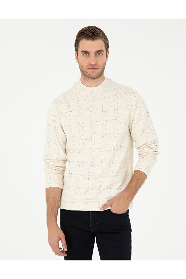 Ecru Regular Fit Sweatshirt 50292470-Vr019