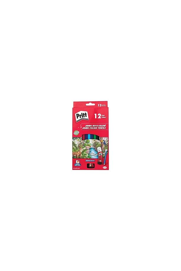 12 Renk Jumbo Kuru Boya Tam Boy 1219733 - 1