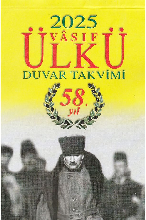 2025 Ülkü Duvar Takvimi 365 Gün Yapraklı Yeni Yıl Atatürk Kartonu - 2