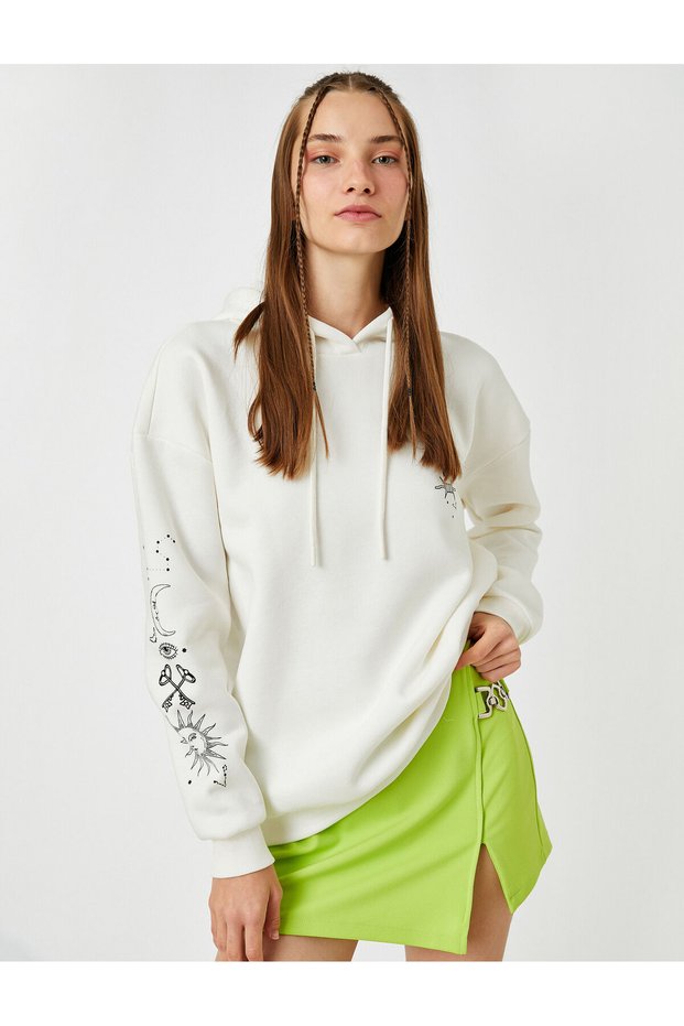 Hooded Sweatshirt Pocket Printed Fleece Inside