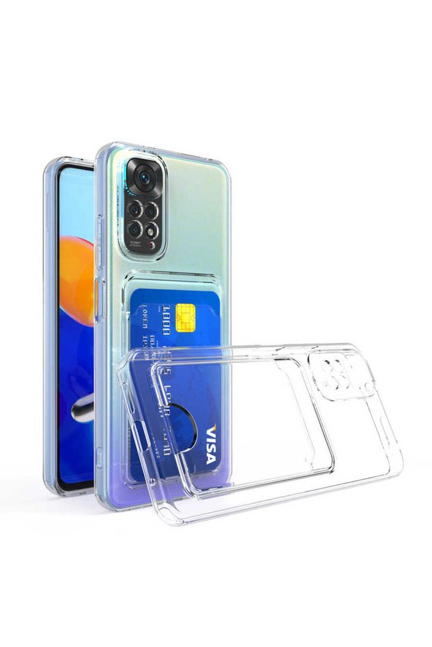Xiaomi Redmi Note 11 Pro 5g - Case Transparent Setra Clear Silicone Cover with Card Holder - Transparent