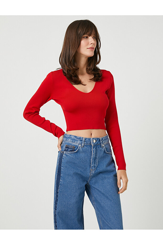Women's Clothing Soft Textured Sweater 3sak90002ht Red Red