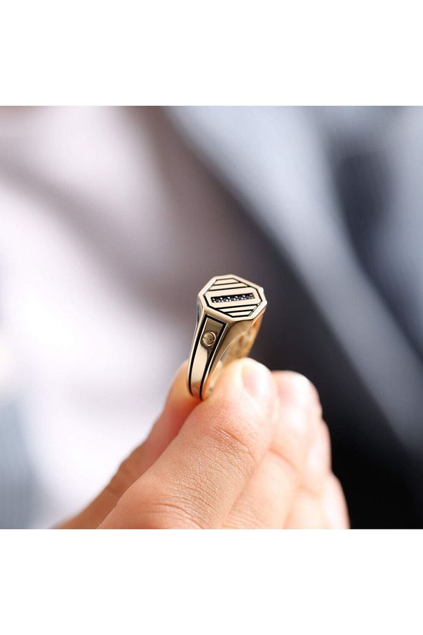 Erkek Yüzük 14K Fizyon Onix - 3