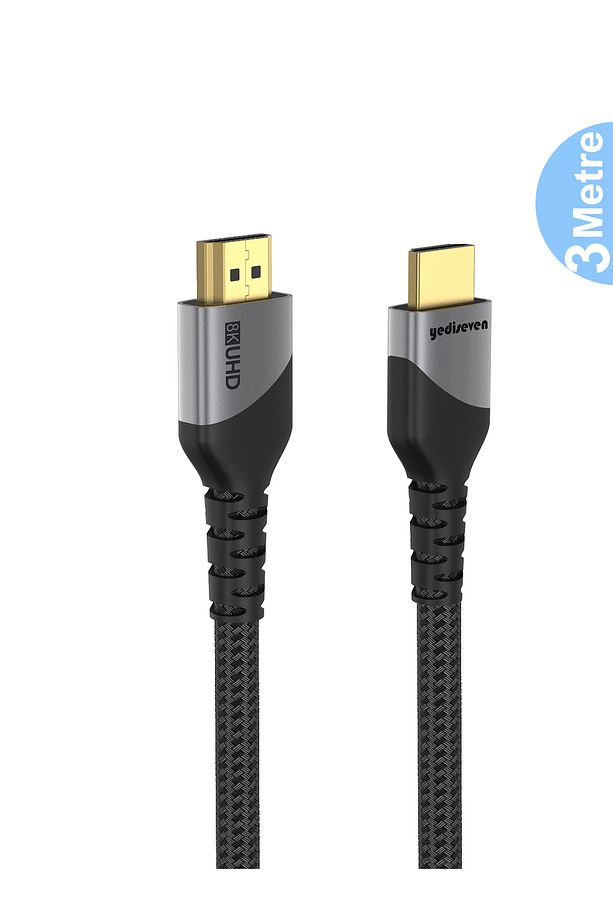 Hdmı 2.1 Görüntü Aktarma Kablosu 240hz Destekli Ps5 Notebook 8k@60hz Uhd 48gbps 3 Metre - 1