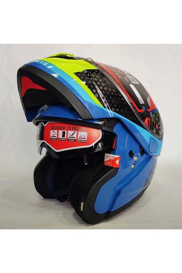 Kask Atom Sv Adventure A7 Mavi Çene Açılır Kask Güneş Vizörlü - 1