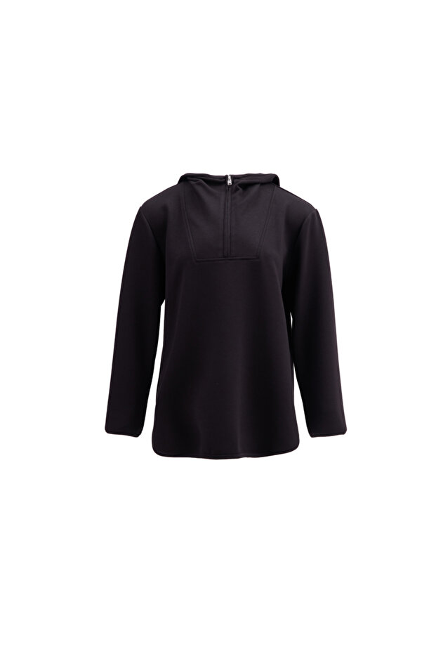 Kapüşonlu Spor Sweat - 1