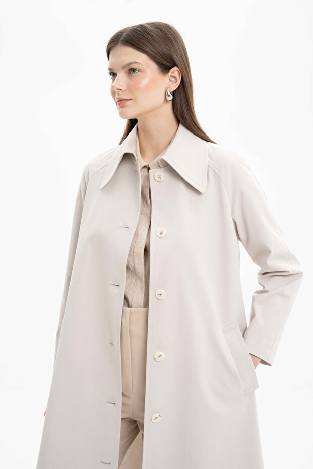 Reglan Cut Trench Coat - 2