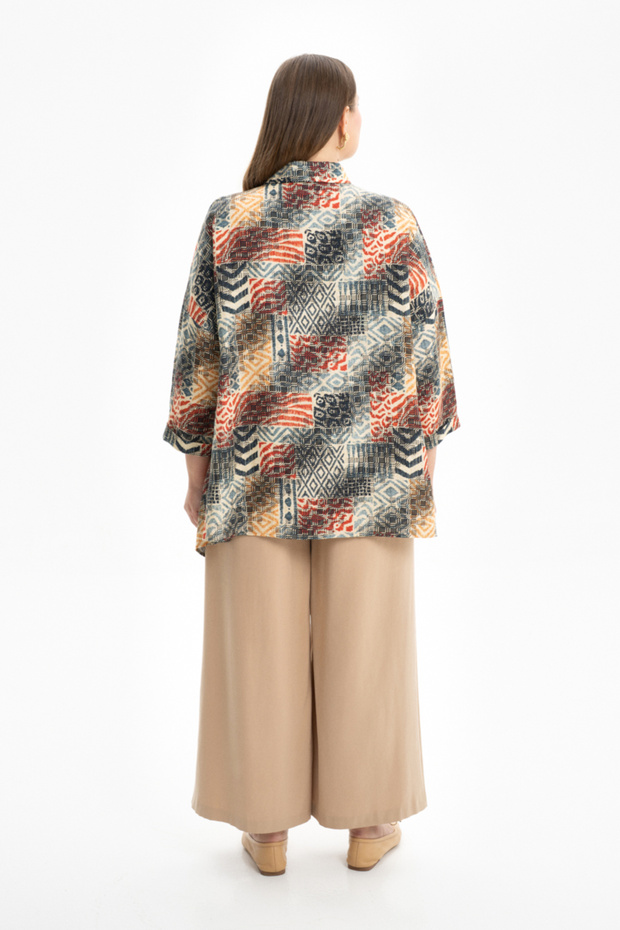 بلوزة بنمط قطع غير متماثل - 2