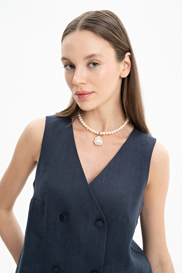 Kısa Keten Yelek - 4