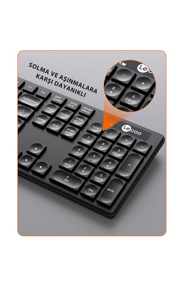 Km2001 Kablosuz Türkçe Q Klavye & Mouse Set Siyah - 7
