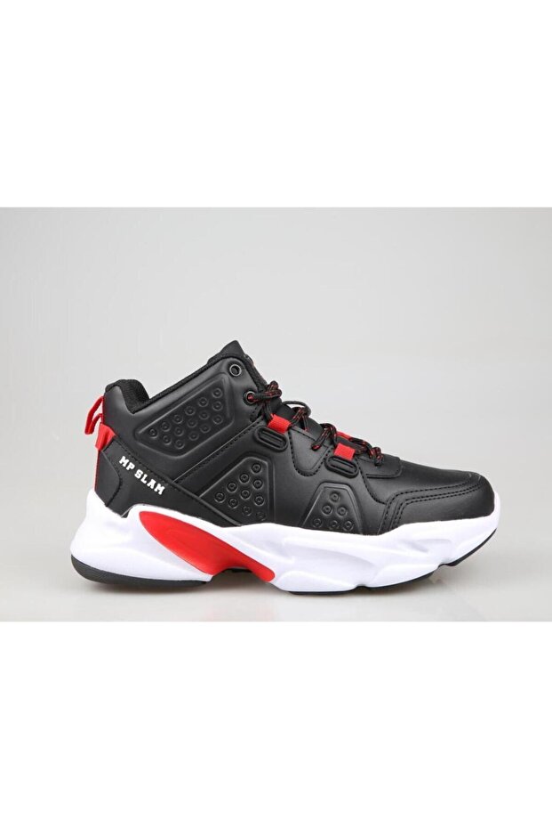 Men's Lace-Up Black-Red Basketball Shoes