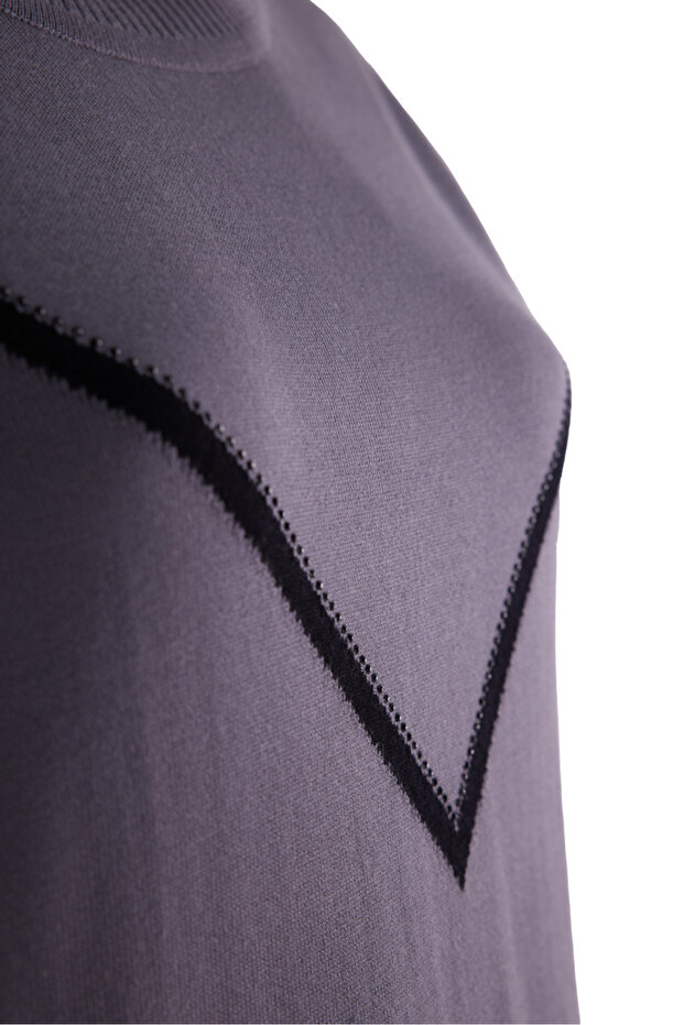 Çizgili Triko Bluz - 2