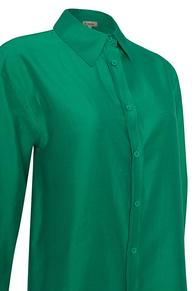 بلوزة من الكتان بقصة مريحة - 2