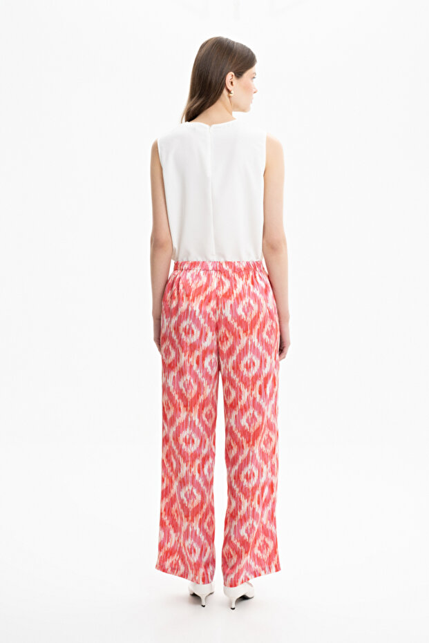 Patterned Relaxed Cut Trousers - 4