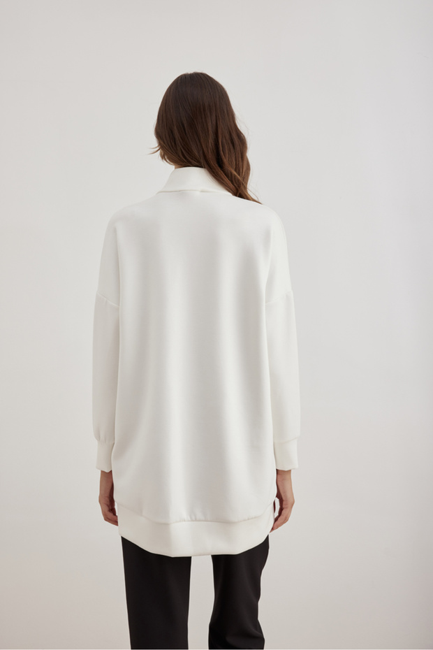 Fermuarlı Baskılı Bluz - 5