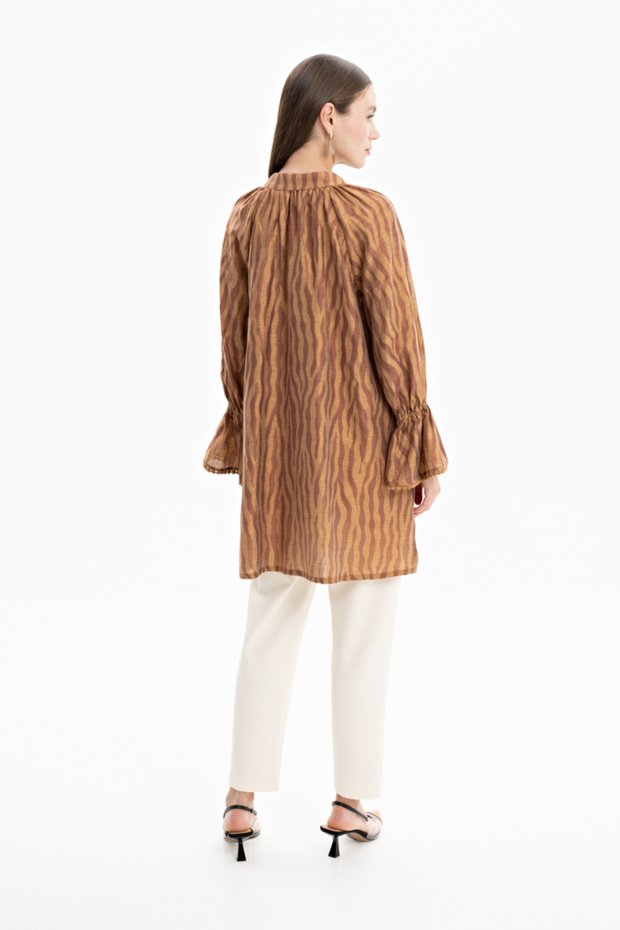 Zebra Desen Bağlamalı Tunik - 4