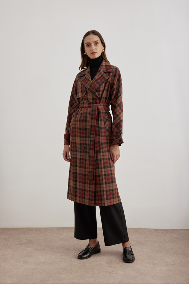 18178111   Buttoned Double Breasted Trench Coat - 2