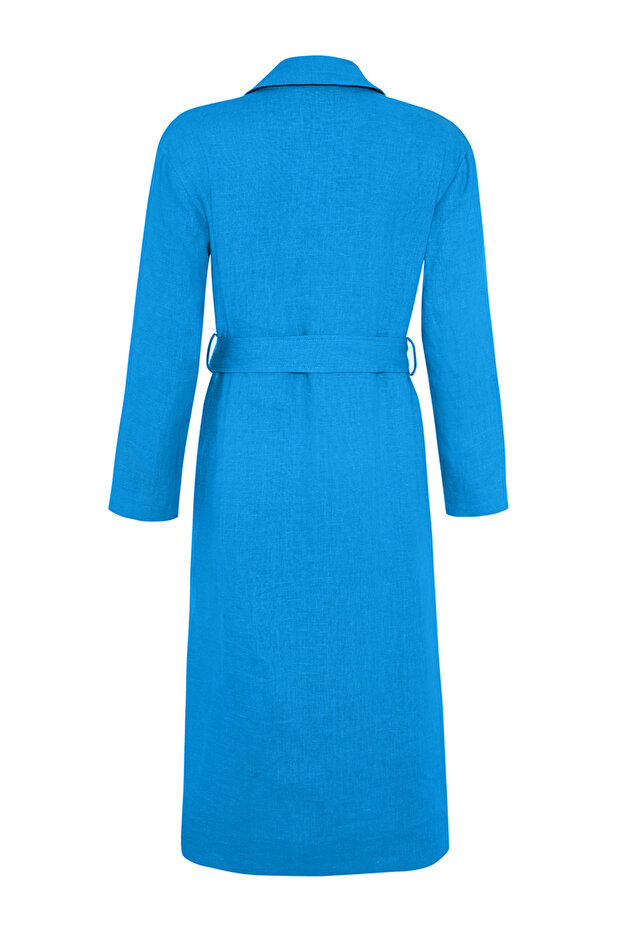 قبعة كتان مزدوجة الصدر - 3