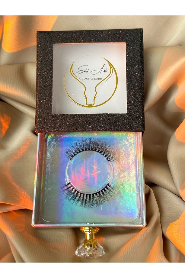 VİZON TAKMA KİRPİK / 7D-23 / CURLY EYELASHES / ÖZEL MIKNATISLI KUTU / 14MM UZUNLUK - 2