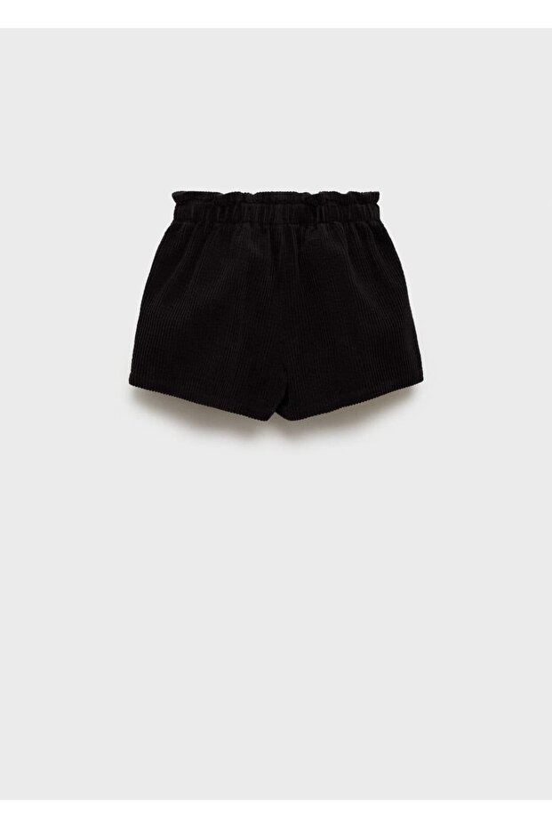 Fitilli Kadife Paperbag Şort - 3