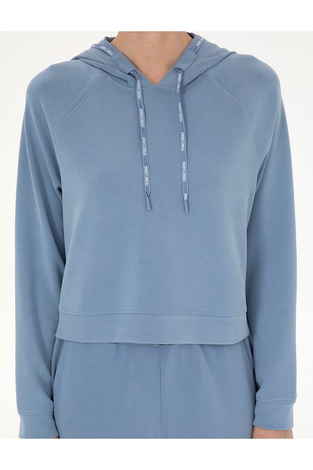 İndigo Regular Fit Modal Kumaş Crop Sweatshirt 50283339-VR028 - 6