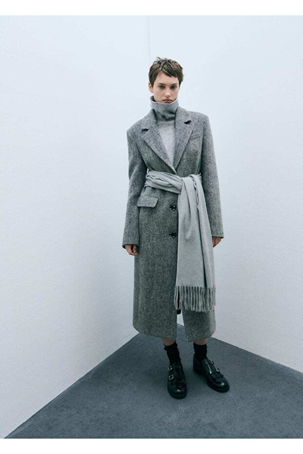 Kırçıllı yün palto - 5