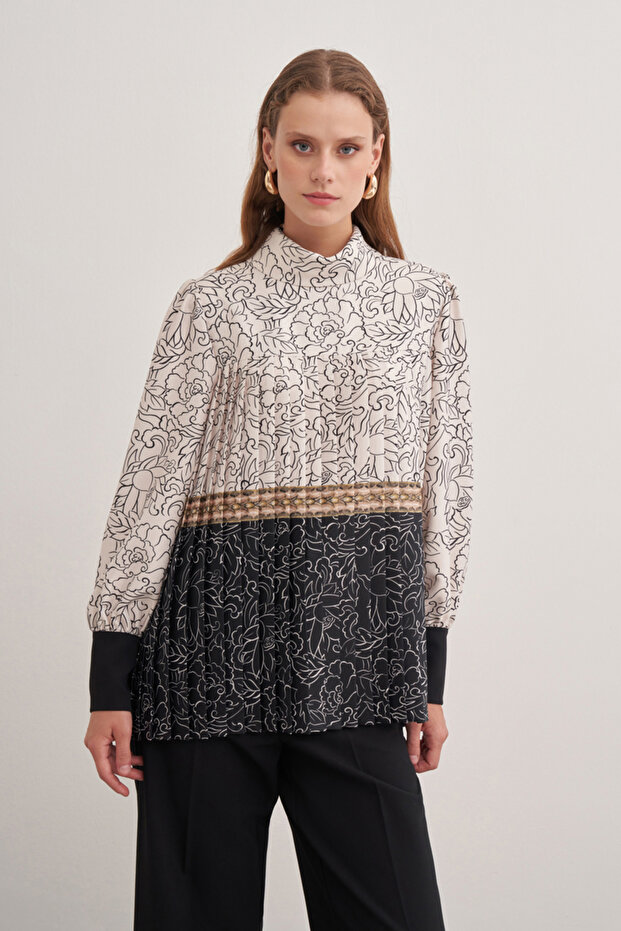 2248111 Çiçek Baskılı Bluz - 2