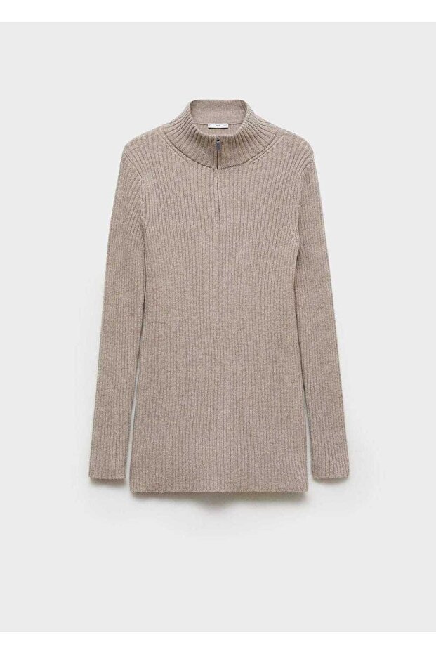 Fermuarlı fitilli kazak - 3