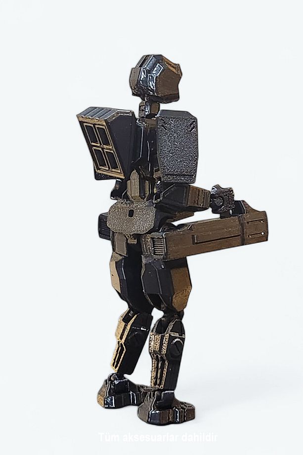 Cyborg 13 Zırhlı Dummy Siyah Tüm Eklemleri Hareketli Aksiyon Figürü T13 Robot Figür Oyuncak (1 ADET) - 4
