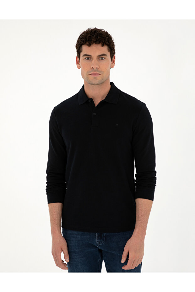 Siyah Slim Fit Basic Sweatshirt 50294438-VR046 - 3