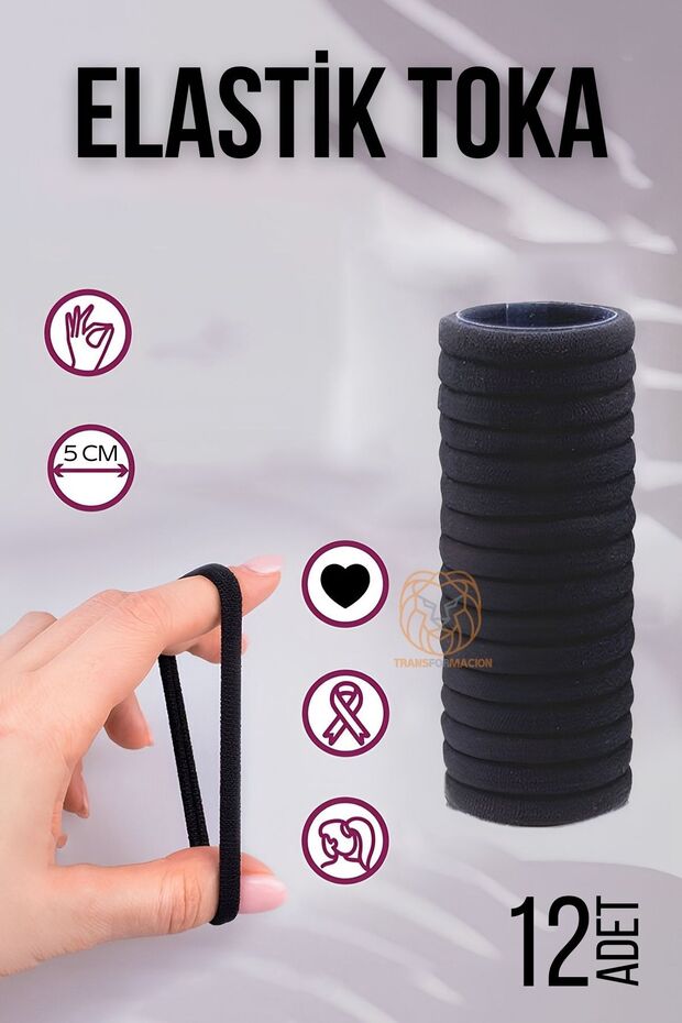 Elastik Toka 12 ADET SİYAH 719701 - 1