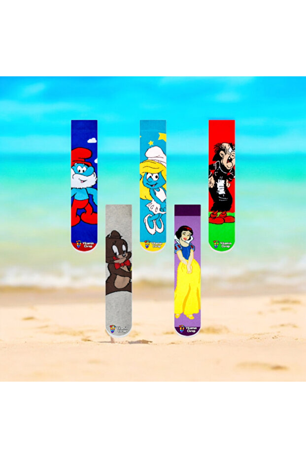 Set of 5 Cute Colorful Socks