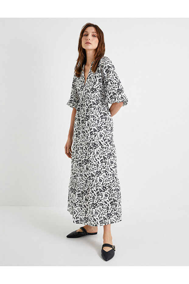 Women's Black Print Dress 4Sak80100Pw