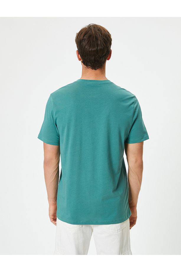 Basic Tişört Kısa Kollu Bisiklet Yaka Regular Fit Pamuklu - 4