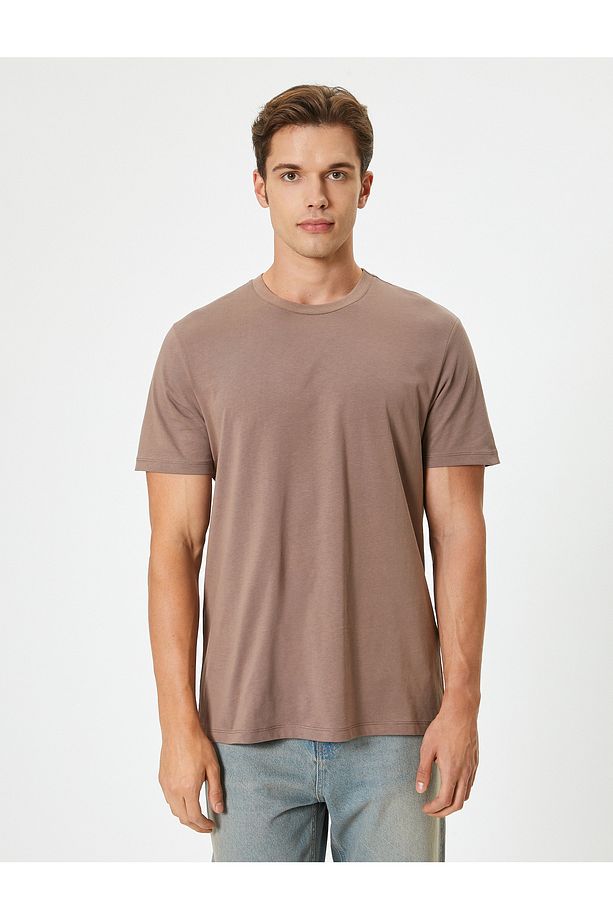 Basic Tişört Kısa Kollu Bisiklet Yaka Regular Fit Pamuklu - 3