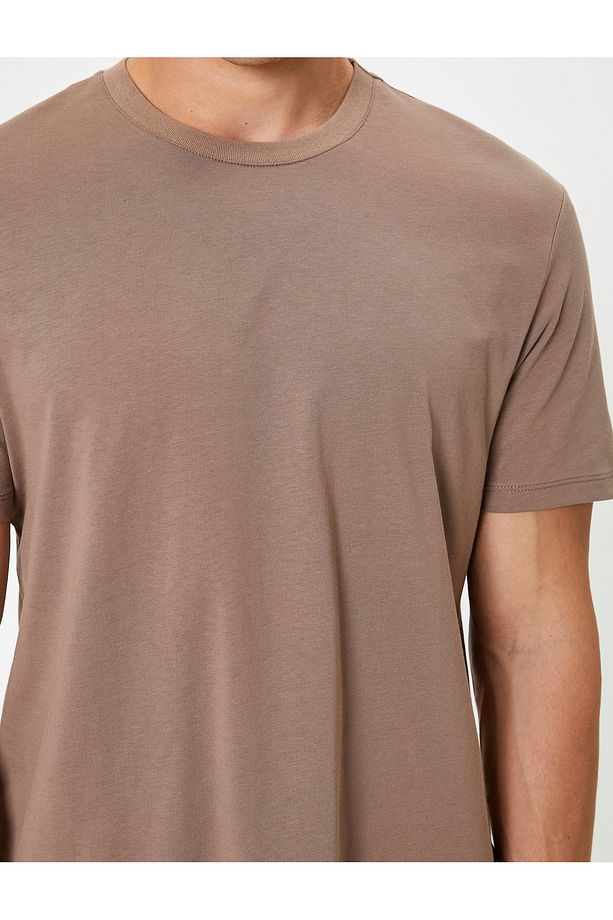 Basic Tişört Kısa Kollu Bisiklet Yaka Regular Fit Pamuklu - 5