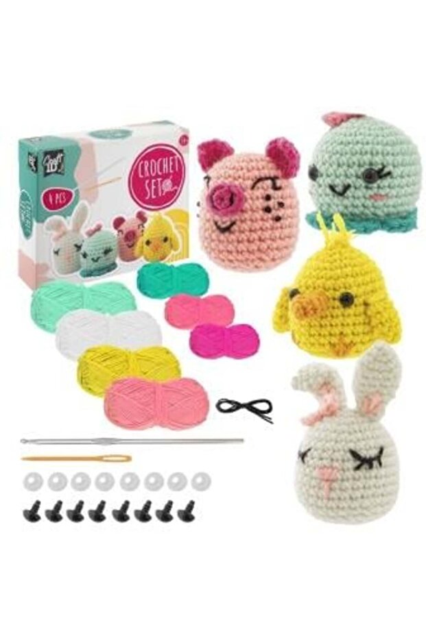 Set creativ de crosetat, Animale, - 3