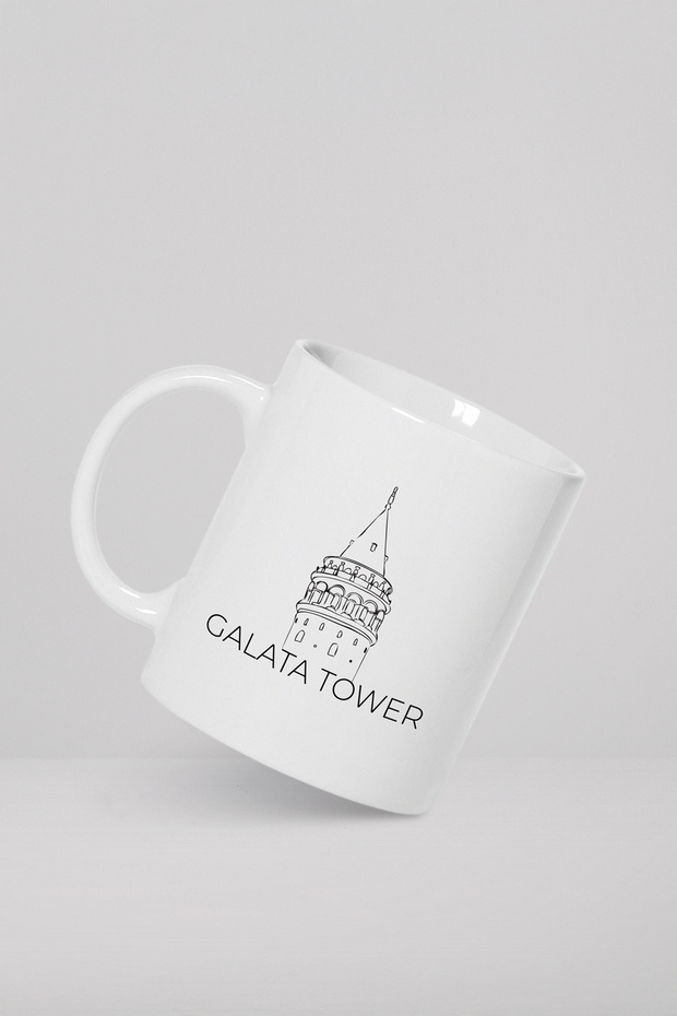 كوب بورسلين منقوش برج غلطة - 1