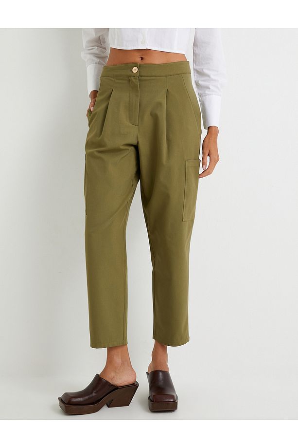 Jogger Pantolon Cep Detaylı Yüksek Bel - 3